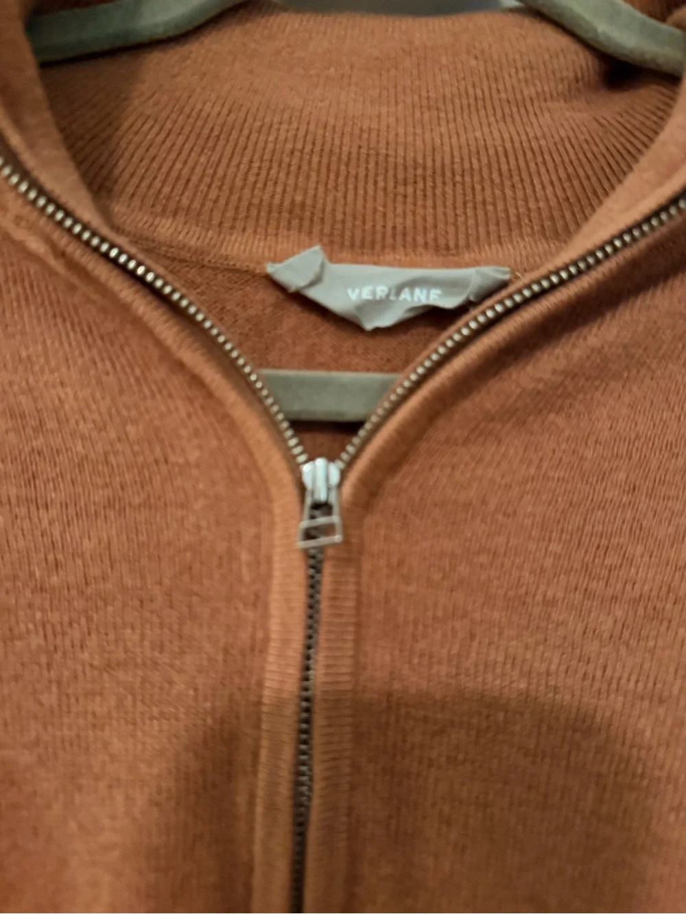 Everlane Women's Half-Zip Sweater in Rust SMALL